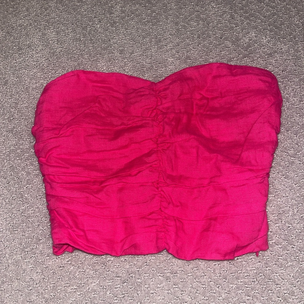 bright pink aritzia corset tube top
